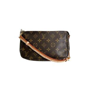 LOUIS VUITTON Authentic Brown Monogram Pochette Shoulder Bag